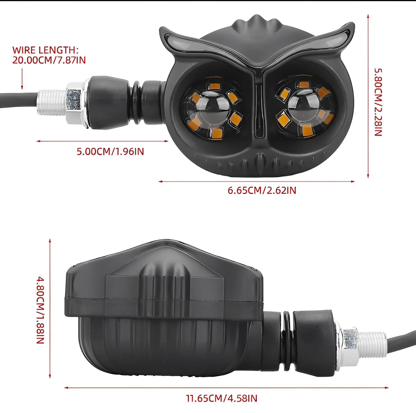 Pack of 2 pcs Owl Style Dual Color Motorcycle Driving Headlight, Turn Signals Light, Fog Lamp for all bikes (Random Color)