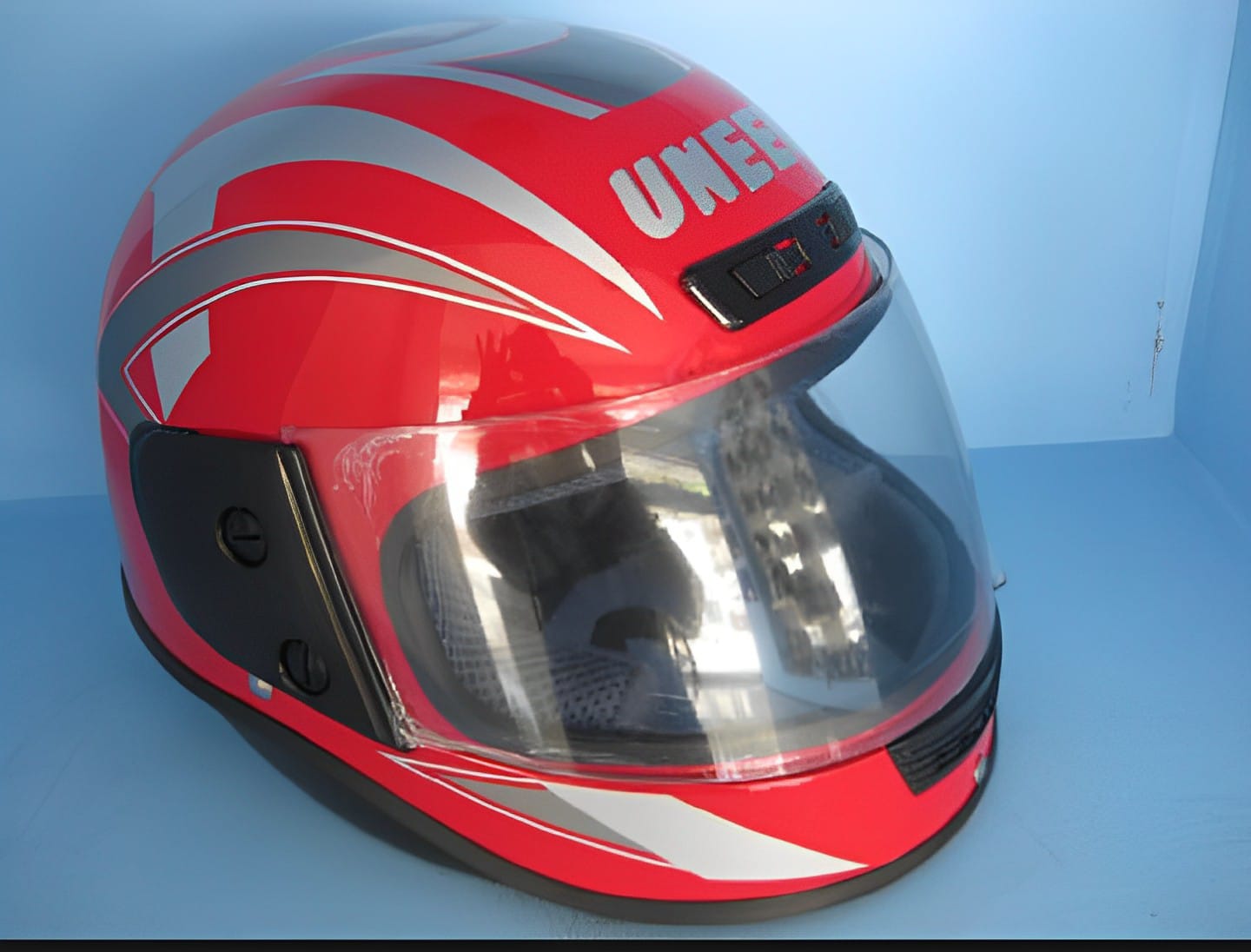 Uneed Bike Helmet unbreakable - Black - Transparent Visor - Motorcycle Helmet - Motorbike Helmet