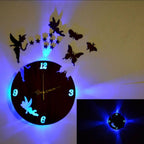3d wall clock with light Wooden Clock With Light And Premium Design