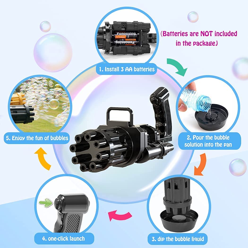Automatic Bubble Gun For Kids | Water Gatling Play Gun for Boys &amp; Girls (Random color)