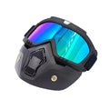 Motorcycle Goggles with Removable Full Face Mask Riding Glasses Dirt Bike ATV Motocross Detachable Eyewear (Random glass Shade)