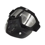 Motorcycle Goggles with Removable Full Face Mask Riding Glasses Dirt Bike ATV Motocross Detachable Eyewear (Random glass Shade)