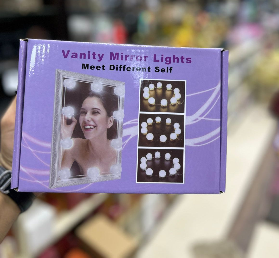Vanity Mirror Fill 10Pc Light Bulb | Changeable Luminance 3 Colors LED USB String Dimmable Vanity Light