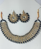 Colorful chowker neckless and  crystal round earrings  jewellery set for girls, womans