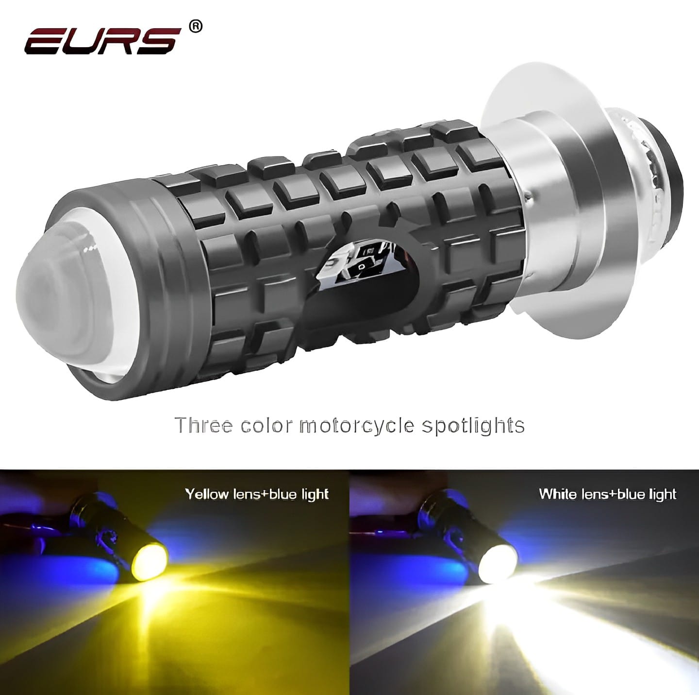 Bike LED Headlight Bulb with 5 Function- Police Light Red, Blue White and Yellow Light with Police Flasher CD70 CG125 Motor bike