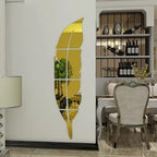 3d Acrylic Wall leaf Mirror reflection Room Decor