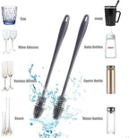 1 pcs Silicone Feeder Bottle Brush Glass Brush Cup Brushes Long Handle | Silicone Bottle Cleaning Brush With Long Handler (random Color)