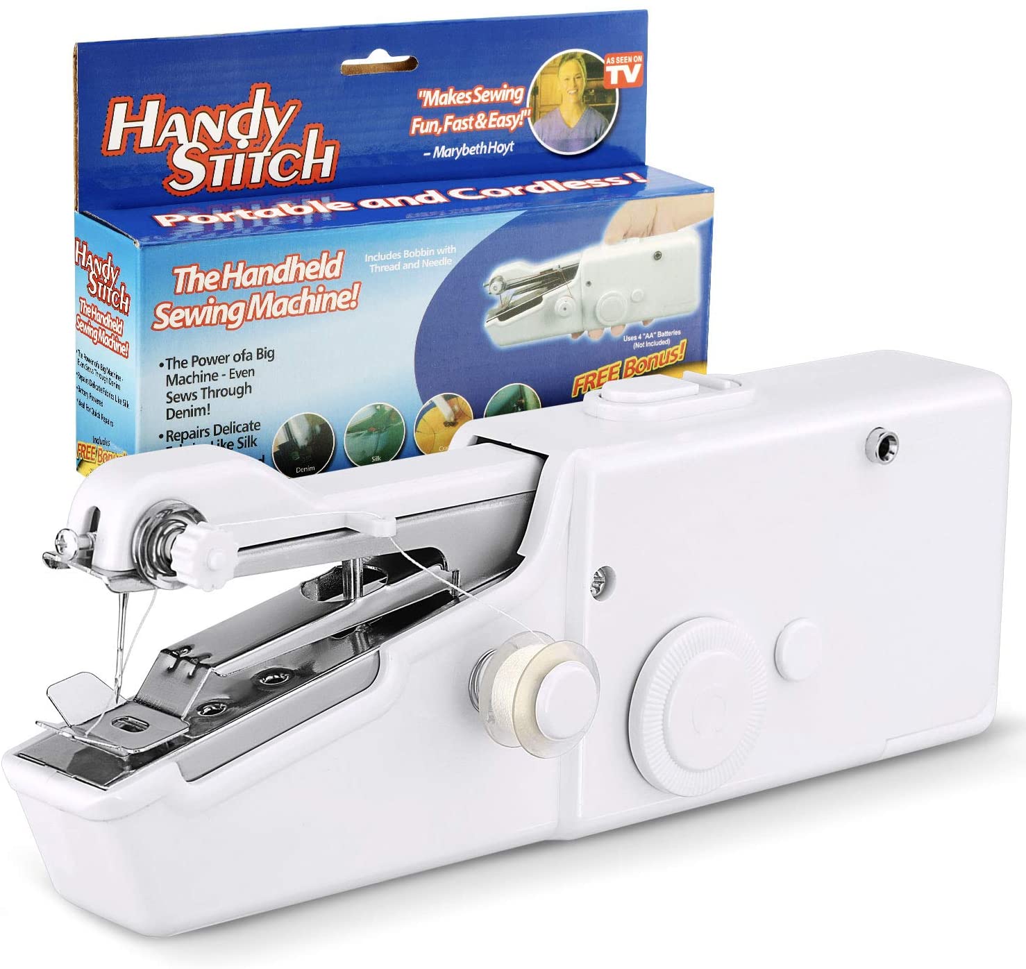Handy Stitch – Portable Cordless Sewing Machine for Quick Repairs on All Fabrics | Best Quality Sewing Portable Machine