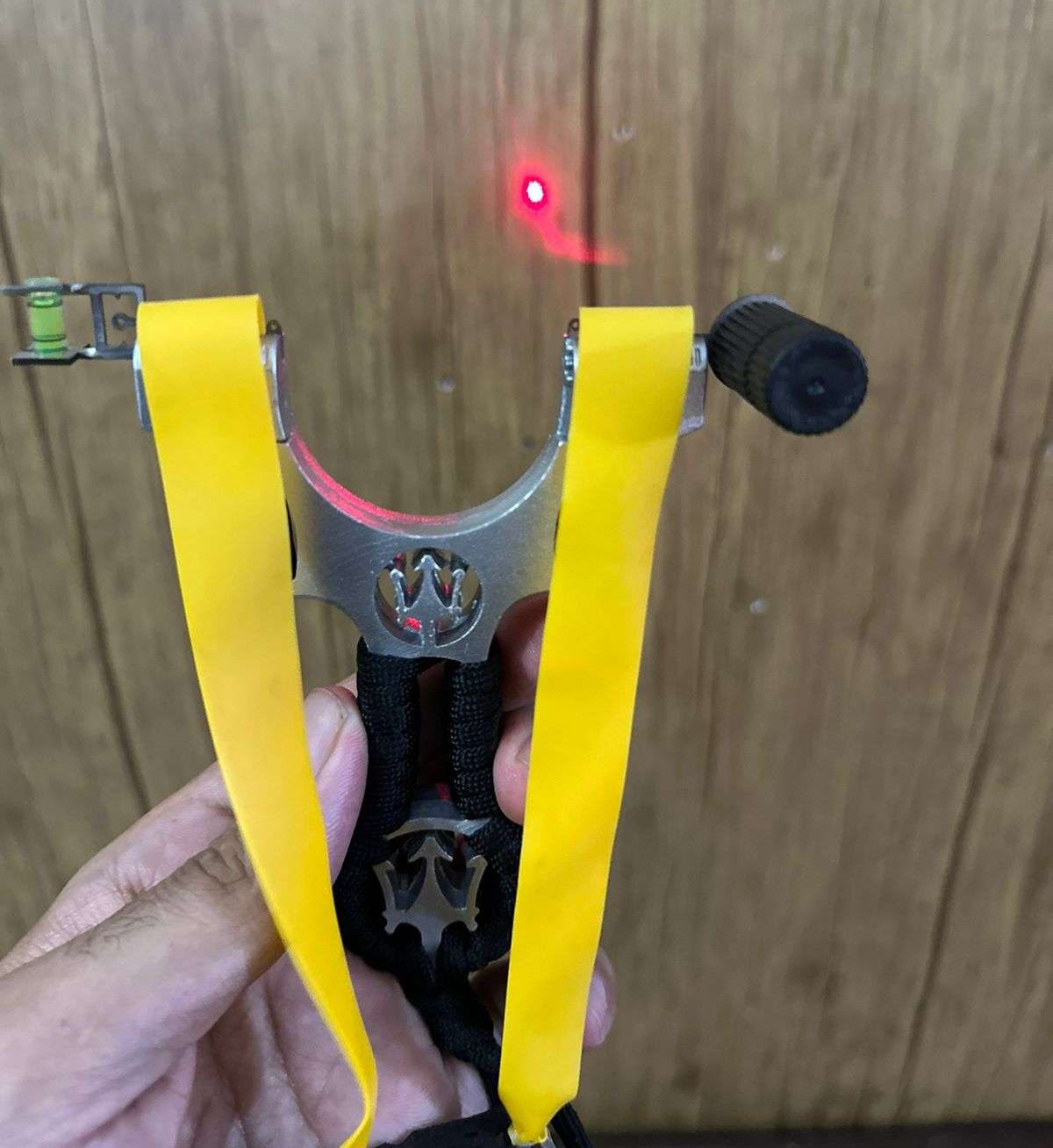 The Ultimate Slingshot Lot Imported Full Stainless Steel Body Laser Slingshot with Flat Rubber Band (Random design)