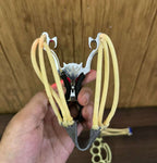 The Ultimate Slingshot Lot Imported Full Stainless Steel Body Laser Slingshot with Flat Rubber Band (Random design)