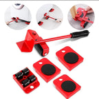 (5 in 1) Heavy Furniture Move Tool Transport Lifter Shifter Moving Kit Slider Remover Rolling Wheel Corner Mover Set