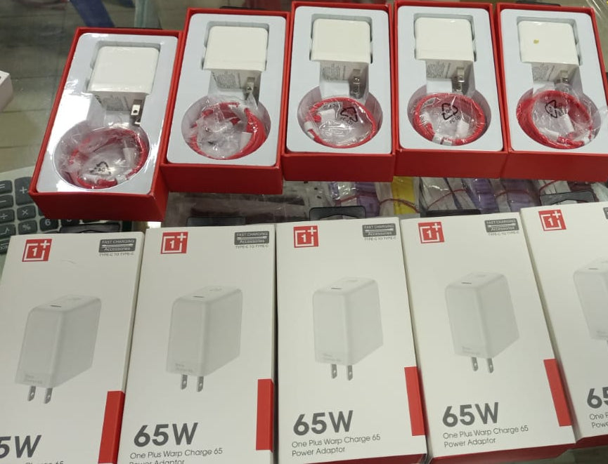 OnePlus 65W Warp Charge Power Adapter with Type-C to Type-C Fast Charging Cable