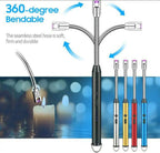 Arc Lighter With Usb Charging Cable | Flameless Windproof | LED Battery Display | Safety Switch | Rotate 360 Degrees ( Random Color )
