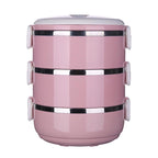 Multi-Layer Heat Preservation Stainless Steel Leakproof Lunch Box Food Container(random color)