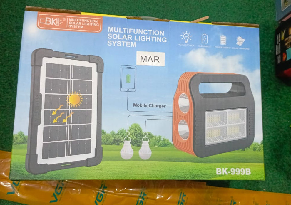 Solar Powered Light System Flashlight, Emergency Mobile Power Bank, Wireless Power Supply System for Travel Camping hiking (random color)