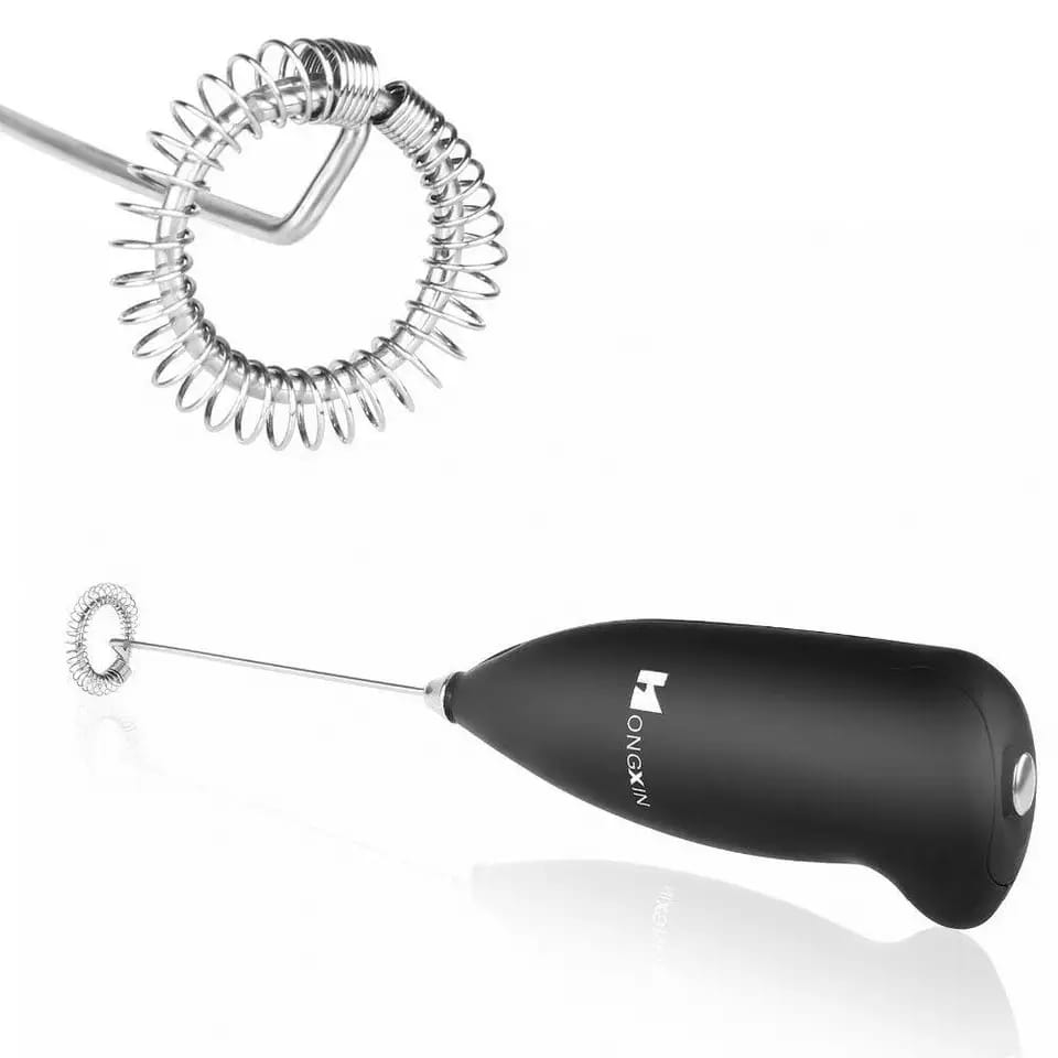 Electric Egg Beater Milk Drink Coffee Whisk Mixer Foamer Mini Handle Stirrer Practical Cooking Tool Kitchen Cell Operated (Mix/Random Color)