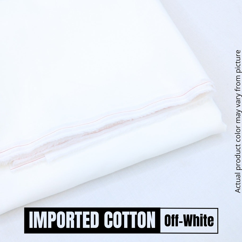 2 Piece OFF WHITE  UNSTITCHED FABRIC Gents Cotton