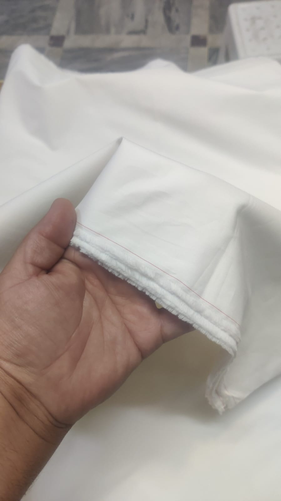 2 Piece OFF WHITE  UNSTITCHED FABRIC Gents Cotton