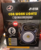 JY-819A 10W Solar Rechargeable White Light COB LED Work Light, Handheld Camping Lamp with Solar Panel