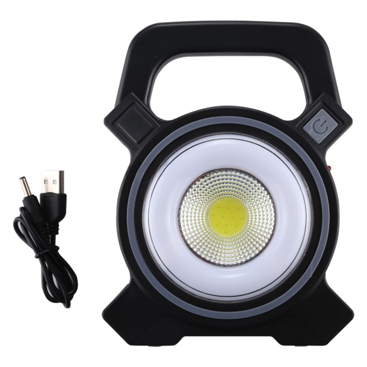 JY-819A 10W Solar Rechargeable White Light COB LED Work Light, Handheld Camping Lamp with Solar Panel
