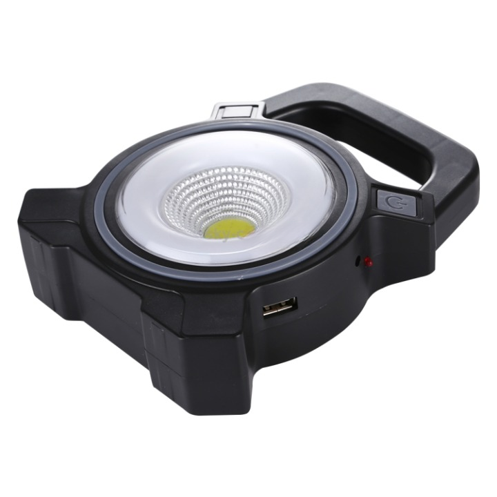 JY-819A 10W Solar Rechargeable White Light COB LED Work Light, Handheld Camping Lamp with Solar Panel