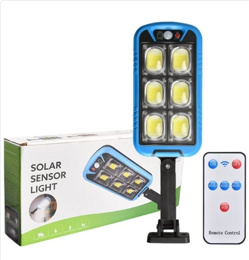Solar Street COB Light With Sensor ZB-150B | Motion Sensor Security Streetlight for Parking Lot  Remote Control (Random color)