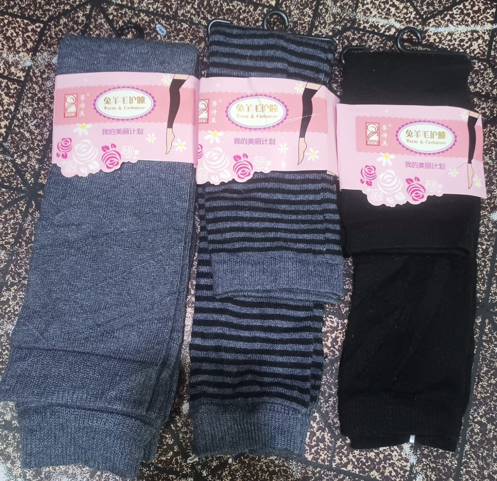 ( pair ) New Women Men Warm Cashmere Wool Knee Warmers Leg Thigh High