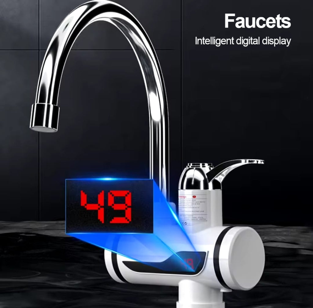 Hot Water Tap Instant Heating Electric Water Heater Faucet With Digital Display And Shower Head For Kitchen And Bathroom (Without Shower)