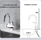 Electric Water Heating Faucet Tap for Kitchens and Bathrooms Digital Temp° Display | Hot Water(without shower )