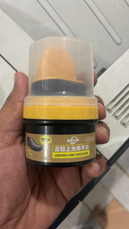 Black Leather Shoe Polish Cream with Sponge