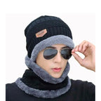 Head &amp; Neck Cap Beanies Combo - woolen winter beanie cap with neck warmer muffler for men and women
