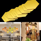(pack of 12)  3d acrylic Hexagon Simple Mirror-Surface Geometric DIY Art Mural for Home Decoration Wall