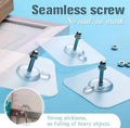 10-Pcs Self-Adhesive Wall Screws and Hanging Nails – Heavy-Duty Adhesive Wall Mount Hooks for Home and Office Use – No Drilling, Easy Installation for Hanging Frames, Keys, Towels, and More