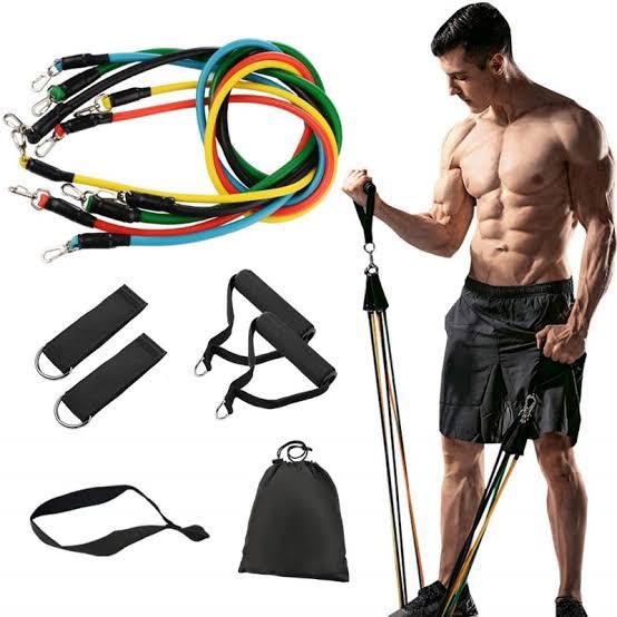 High Quality Portable Resistance Bands With Handles, Resistance Tubes &amp; Workout Bands Exercise Band Elastic Pull Rope 11 Pcs Set