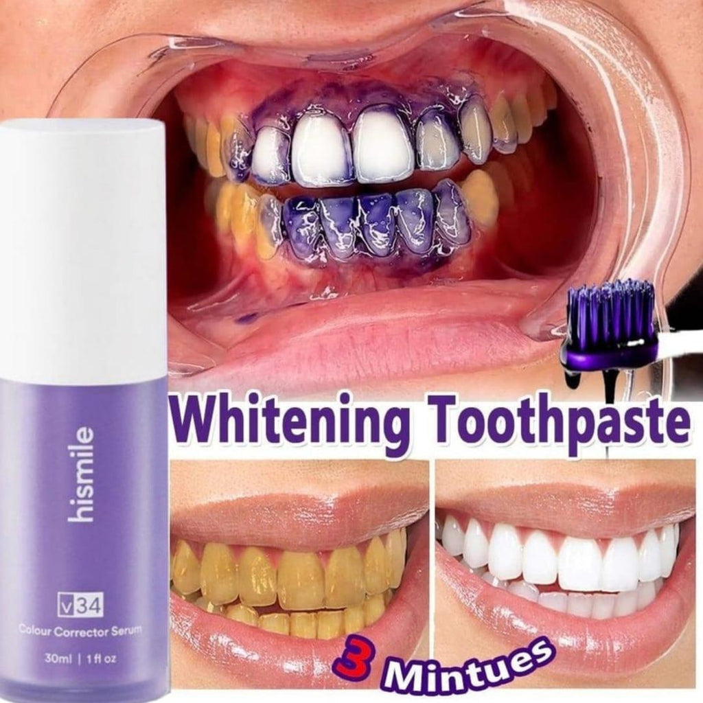 (Deal pack of 2) Teeth Brightening Hismiles V34 Colour Corrector Serum + Micro Nano Tooth Brush For Sensitive Gums Toothbrush