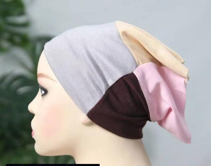 Multicolor Women’s Jersey 4-in-1 Underscarf Tube Cap – Soft, Stretchable Hijab Inner (Random color)