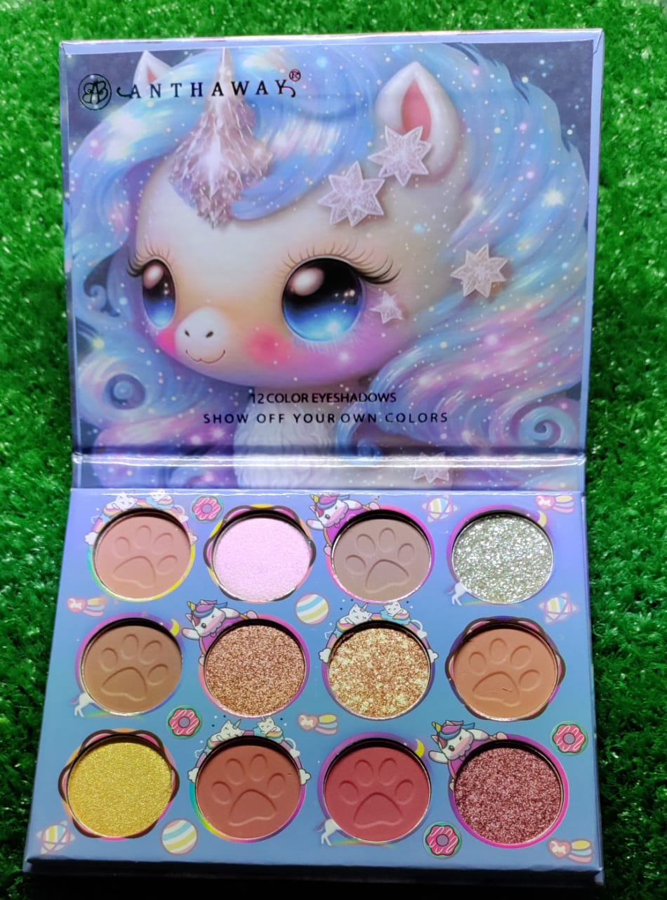 12 Color Rainbow Eyeshadow Pallette , Matte and Shimmery eye palette eye makeup for all girls