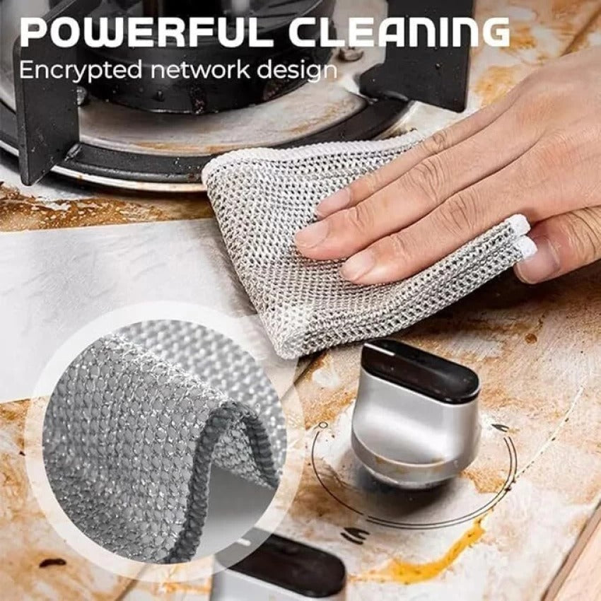 Dish washing Cleaning cloth | Wire Dish washing Rugs for Wet and Dry, Metal Wire Dish Towels for Kitchen, Dishes