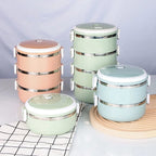 Multi-Layer Heat Preservation Stainless Steel Leakproof Lunch Box Food Container(random color)