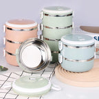 Multi-Layer Heat Preservation Stainless Steel Leakproof Lunch Box Food Container(random color)