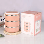 Multi-Layer Heat Preservation Stainless Steel Leakproof Lunch Box Food Container(random color)