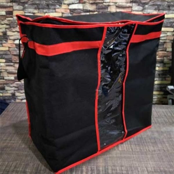 Black Storage Blanket Bag Organizer Folding Bag Organizer, Cloth Storage Boxes For Wardrobe