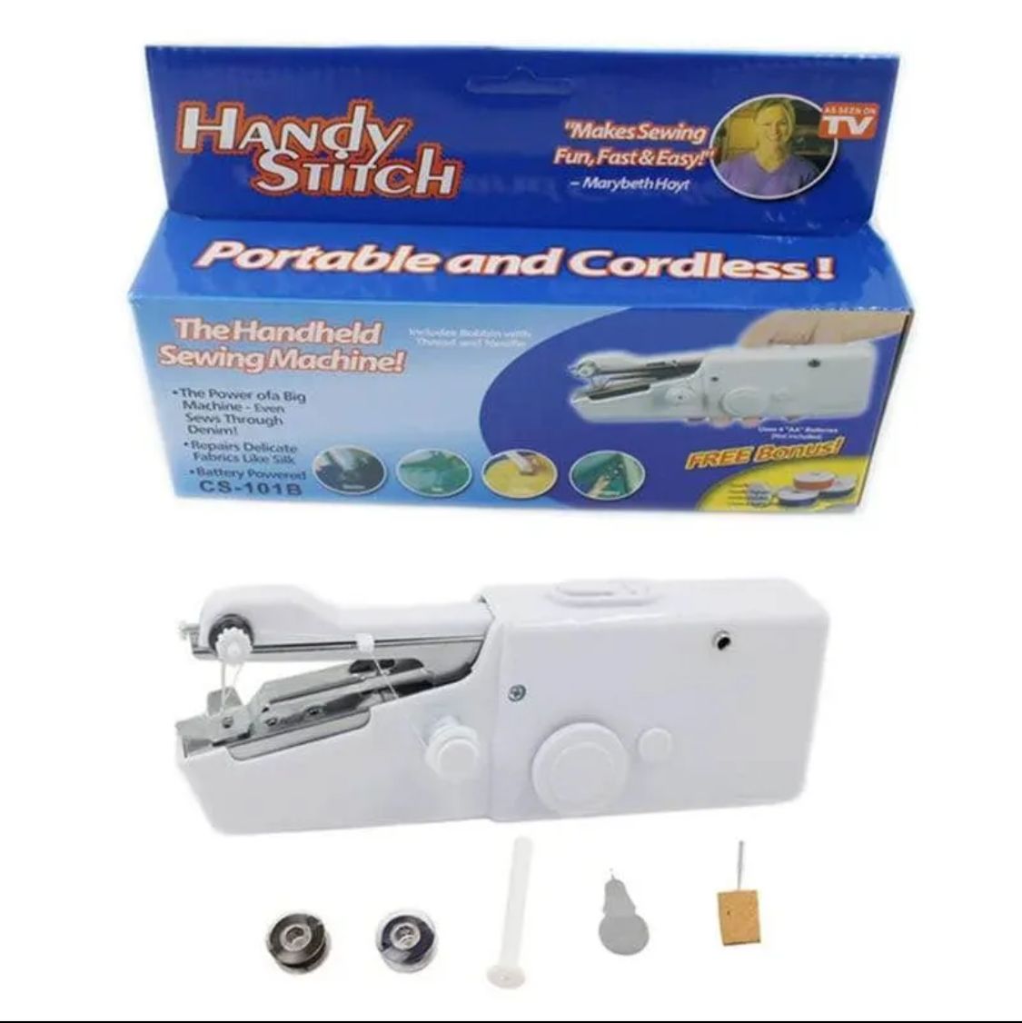 Handy Stitch – Portable Cordless Sewing Machine for Quick Repairs on All Fabrics | Best Quality Sewing Portable Machine