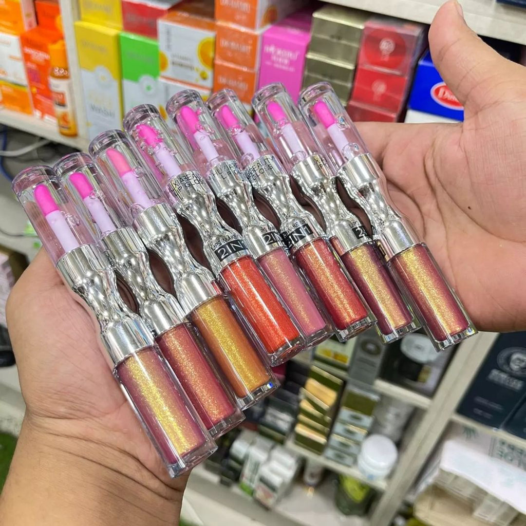 2 in 1 Hydrating Lipgloss + Lip Oil (random color) pack of 2 