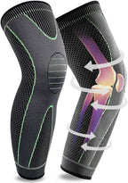1 PCS Compression Knee Pads Support Sleeve Protector Elastic Kneepad Brace Spring Support Volleyball Running Silicone Long Full Legs Sleeve Arthritis Running Gym Sport