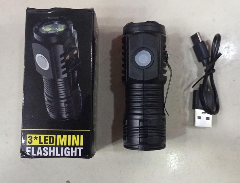 Mini Flashlight Flash Super Power Waterproof Camping Light / Pocket Flashlight with Clip USB Rechargeable Powerful Flashlight