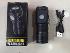 Mini Flashlight Flash Super Power Waterproof Camping Light / Pocket Flashlight with Clip USB Rechargeable Powerful Flashlight