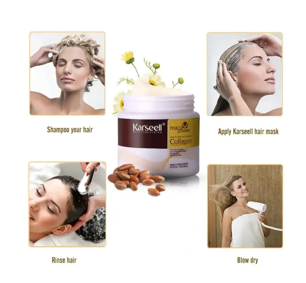 Sealed Packed Karseell Hair Mask Collagen Treatment Cream – Argan Oil &amp; Maca Essence, 16.9 OZ 500ml