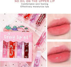 Pack of 4 - Fruit Lip Oil Set, Non-Sticky Long Lasting Moisturizing Lip Oil Lip Care Oil