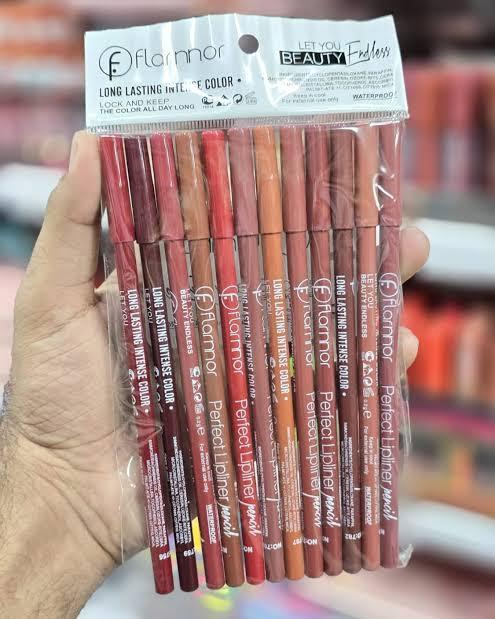 Flormar lip pencils shades of nude Package Includes 12 x Lip Pencil Pack of 12 (Random color)